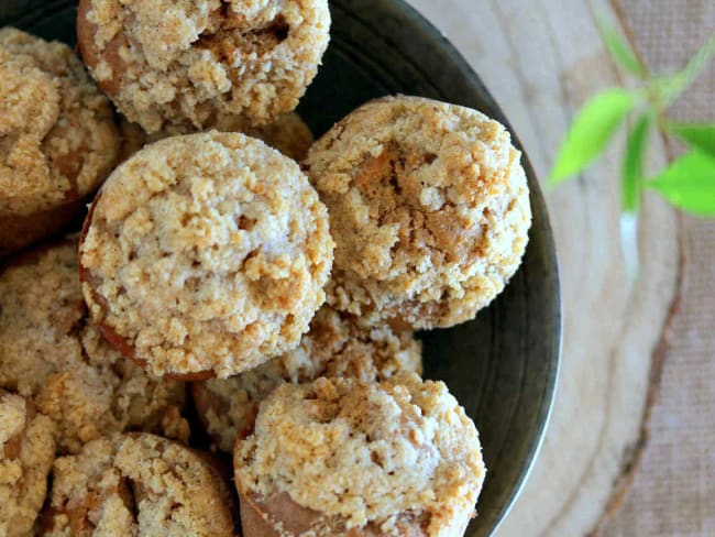 Muffins strudel, zeste de citron et maca