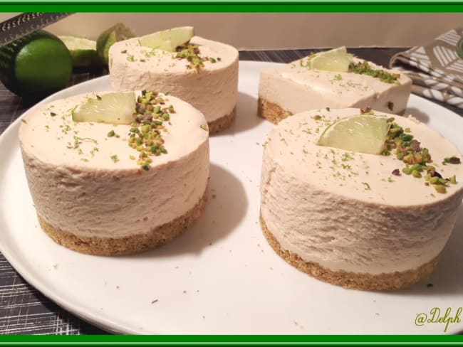 Cheesecake au citron vert et pistache sans cuisson