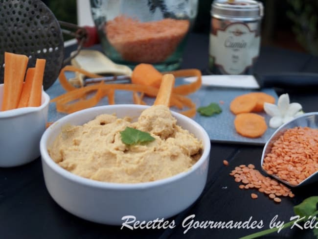 Houmous de lentilles corail et carottes