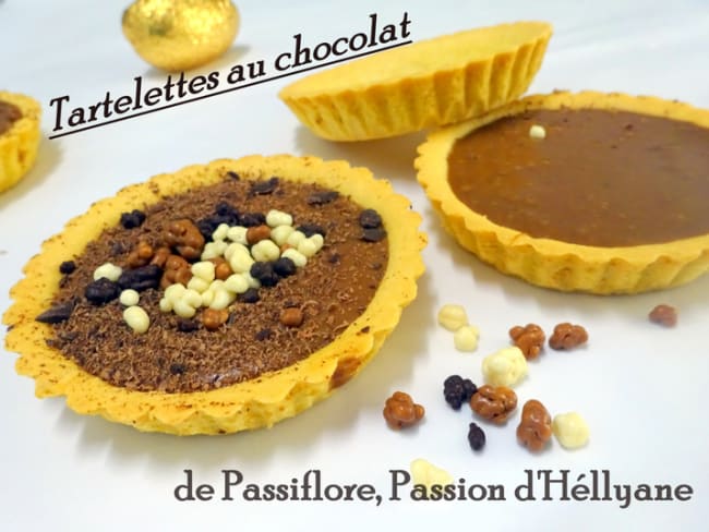 Tartelettes sablées garnies de chocolat au lait caramel