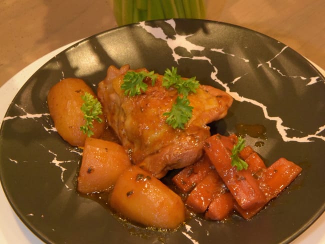 Poulet confit au miel