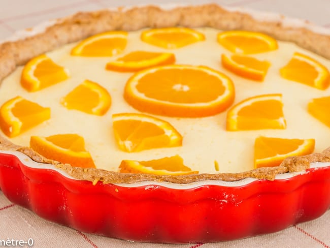 Tarte aux amandes, à la marmelade d'orange et au skyr