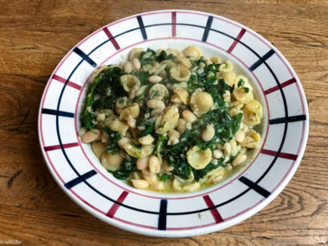 Orechiette aux épinards et aux haricots blancs