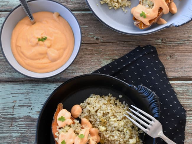 Patates douces farcies {quinoa et tofu aux herbes}