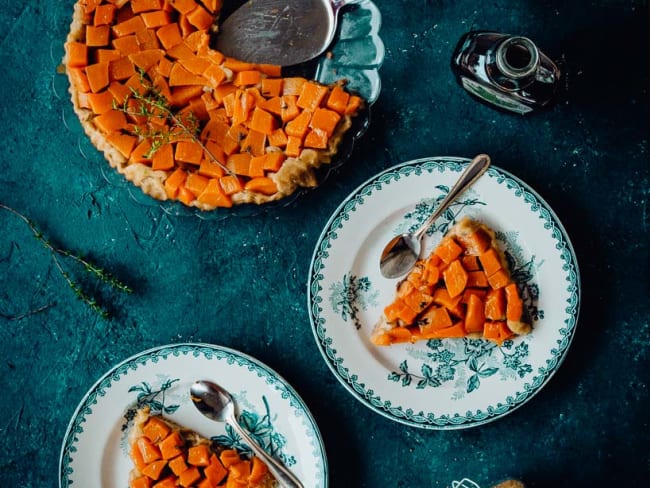 Tatin de butternut au thym et sirop d'érable