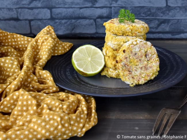 Croquettes de riz et lentilles corail aux épices