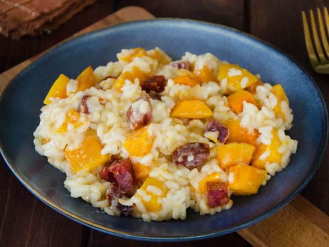 Risotto potiron chorizo