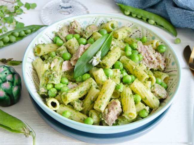 Pâtes ail des Ours thon petits pois