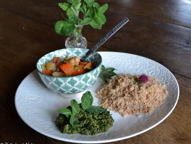 Sauce aux feuilles de trèfles et couscous d'épeautre