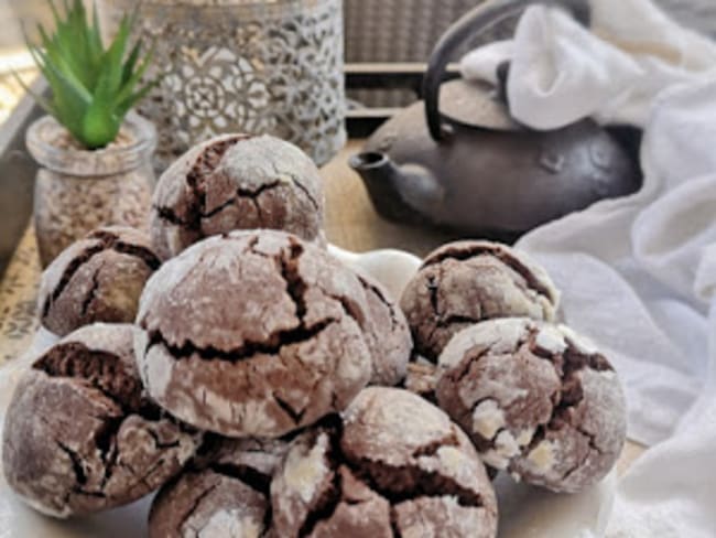 Crinkles au Chocolat, un petit biscuit venu des US, moelleux et croquant à la fois