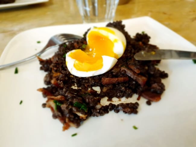 Salade de lentilles œuf mollet