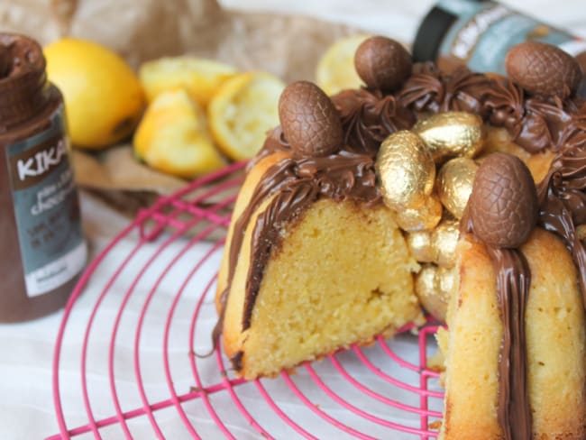 Nid de Pâques citron et pâte à tartiner chocolat cacahuète