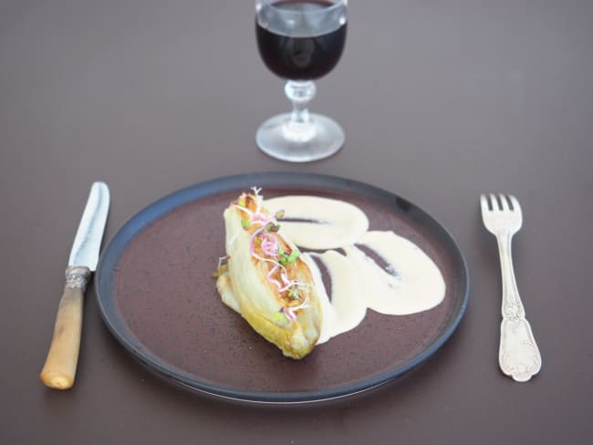 Endives braisées sauce tahin