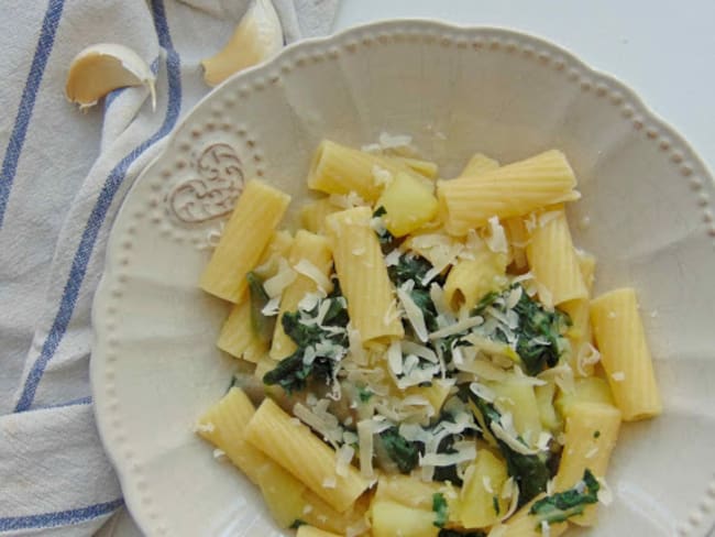 Pâtes aux blettes et pommes de terre