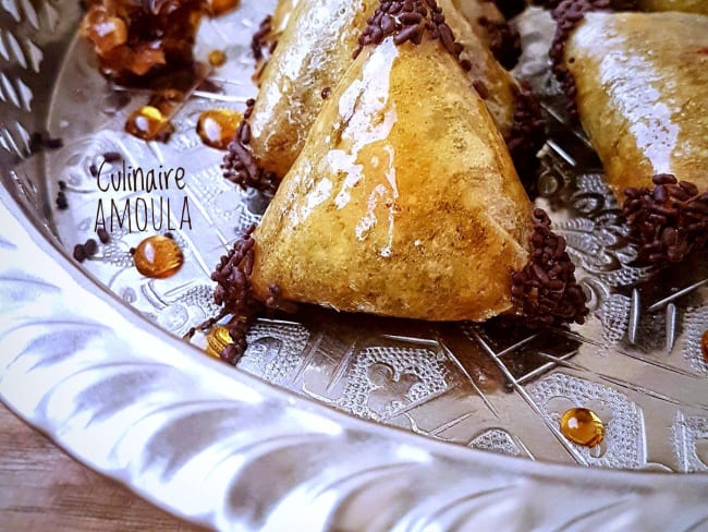 Briouates aux cacahuètes, chocolat et caramel