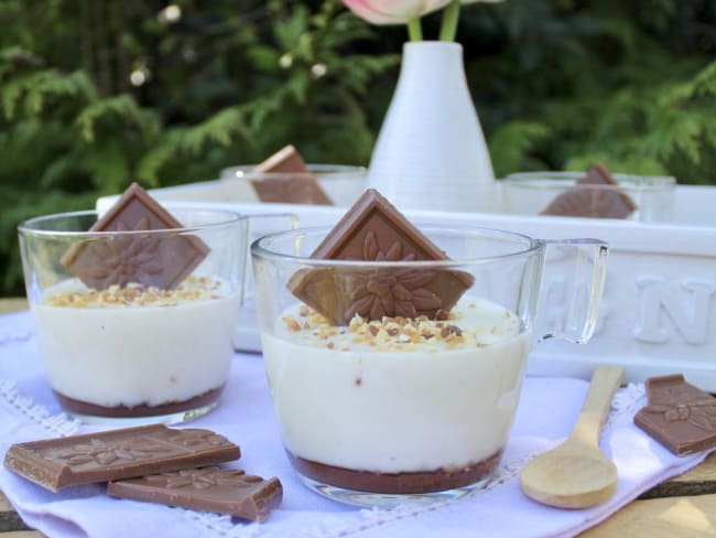 Panna cotta coco, chocolat et noisette