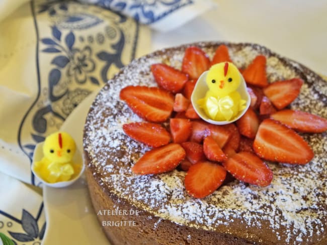 Gâteau gourmand à la crème pâtissière