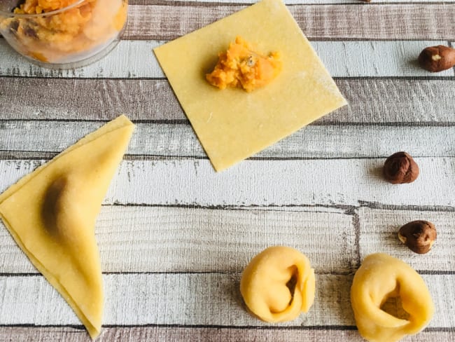 Tortellinis à la patate douce et à la noisette