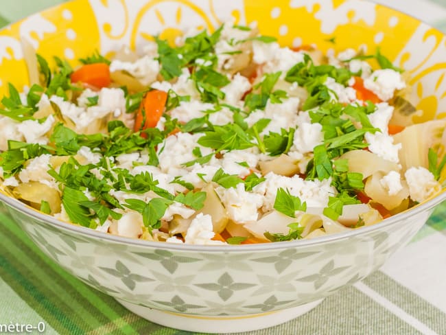 Salade de côtes de chou fleur et carottes à la fêta