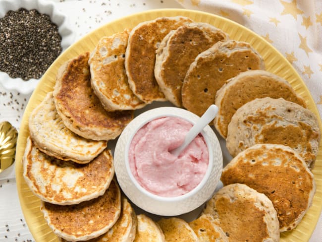 Blinis sans oeuf avec des graines de chia