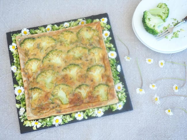 Tarte brocolis et roquefort