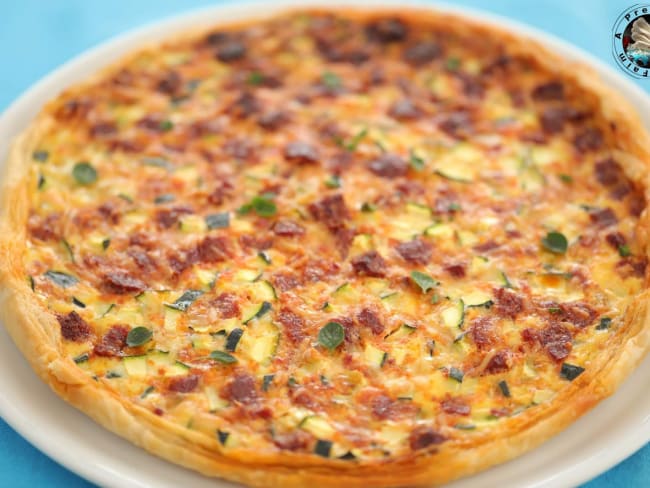 Quiche au chorizo courgettes et paprika