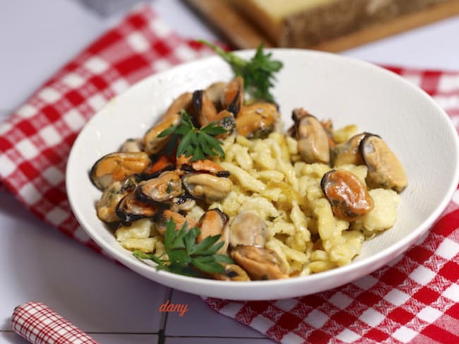 Pâtes Spätzle aux moules