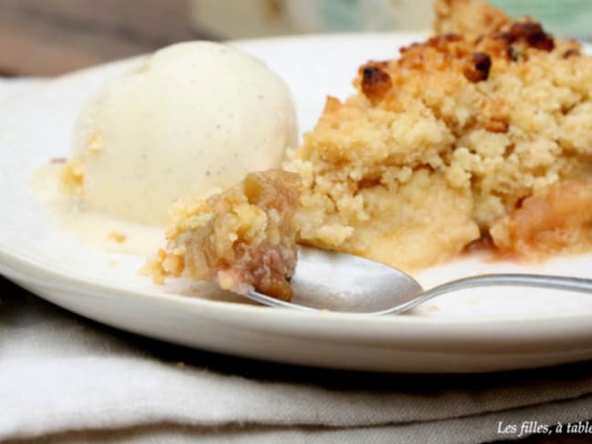 Crumble pommes rhubarbe