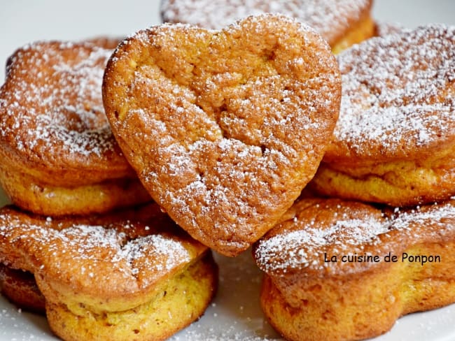 Muffin mangue, noisette et son coeur caramel au beurre salé