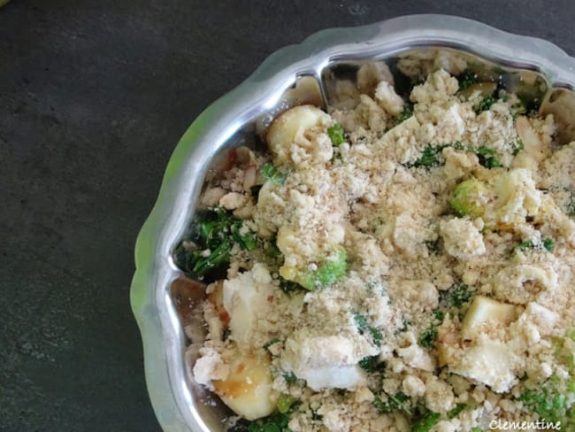 Crumble de légumes de saison au fromage