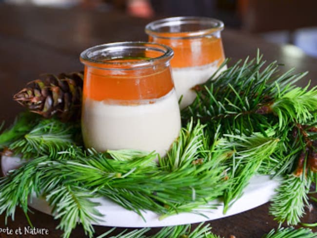 Panna cotta aux jeunes pousses de sapin