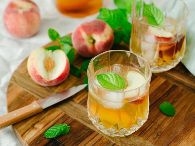 Ice tea pêche et menthe - Recette par Tangerine Zest
