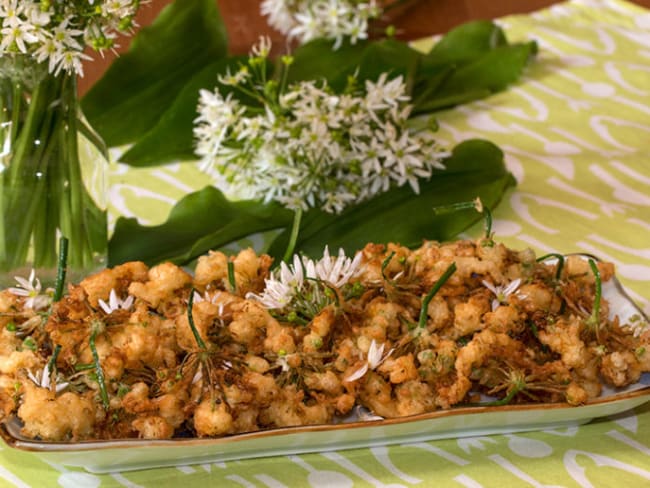 Tempura de fleurs d’ail des ours