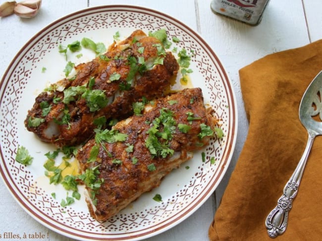 Dos de cabillaud en croûte d’épices et paprika fumé