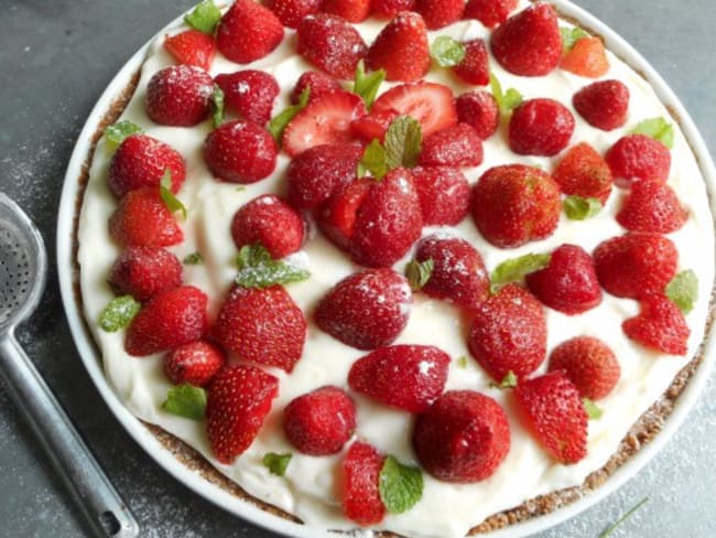 Tarte aux fraises et au mascarpone