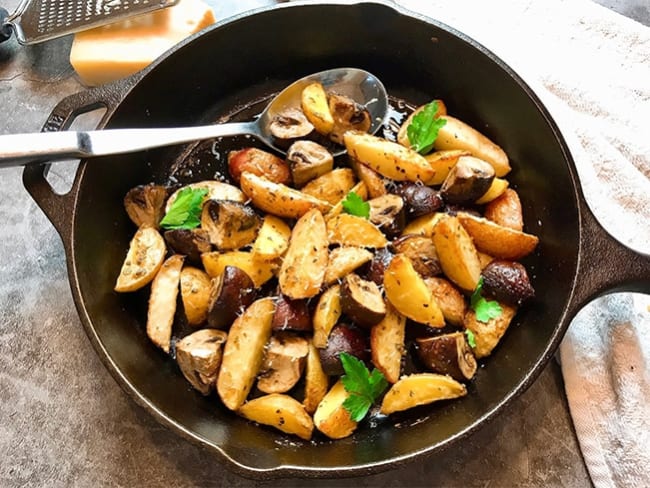 Poêlée de pomme de terre et champignons