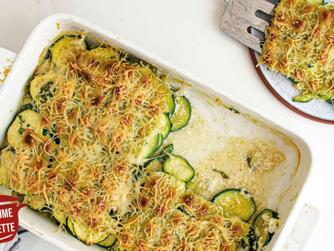 Gratin de ravioles courgette