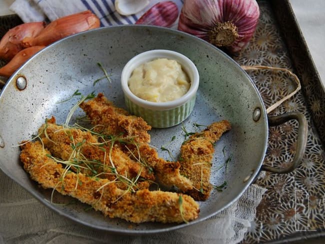 Poulet pané sauce au Maroilles