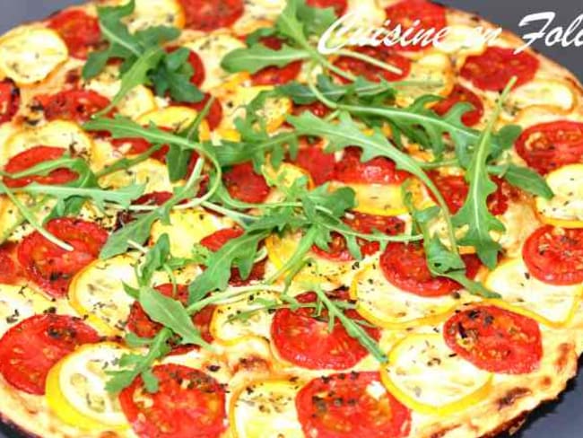 Tarte fine feuilletée tomate et courgette