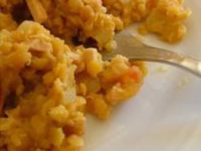 Dhal de Lentilles Corail au Poulet