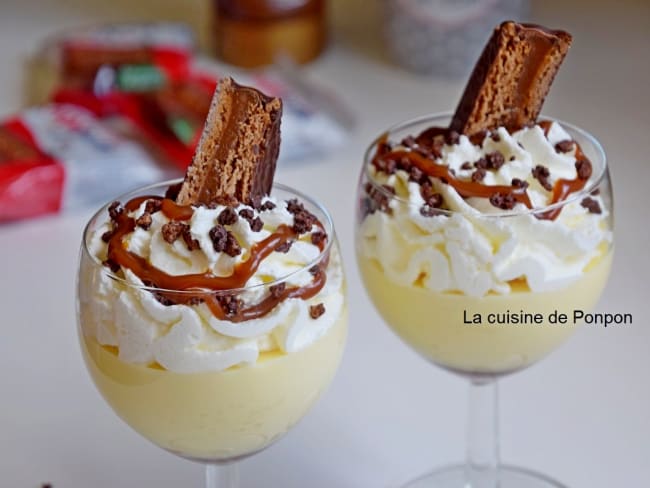 Crème au chocolat blanc et caramel au beurre salé