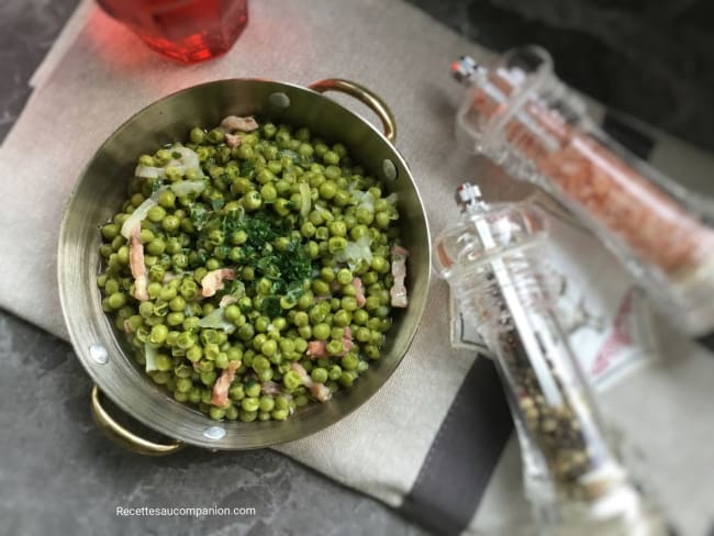 Petit pois oignons lardons