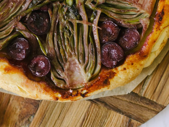 Tarte Tatin au fenouil et confiture de cerise