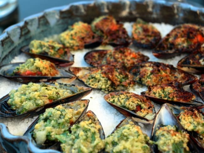 Moules gratinées en persillade d'après Cyril Lignac