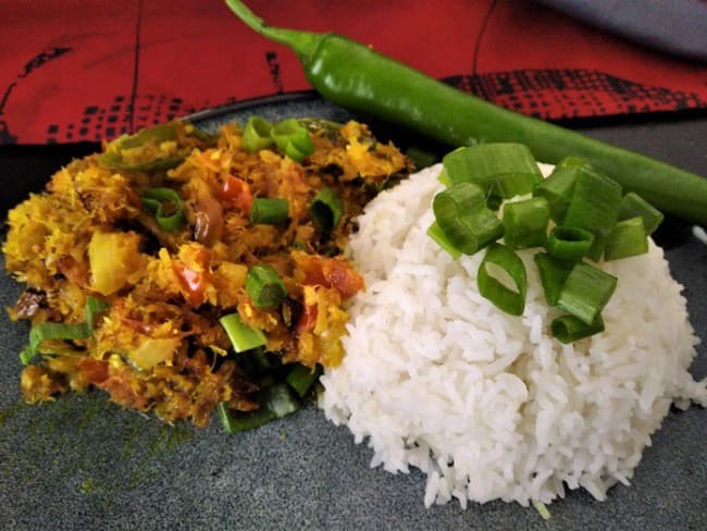 Rougail morue gros piments de la Réunion