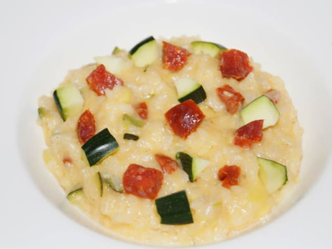 Risotto aux courgettes et au chorizo