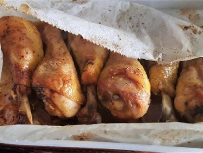 Pilons de poulet en papillote