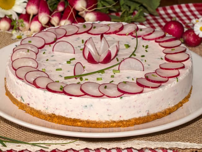 Cheesecake aux radis roses