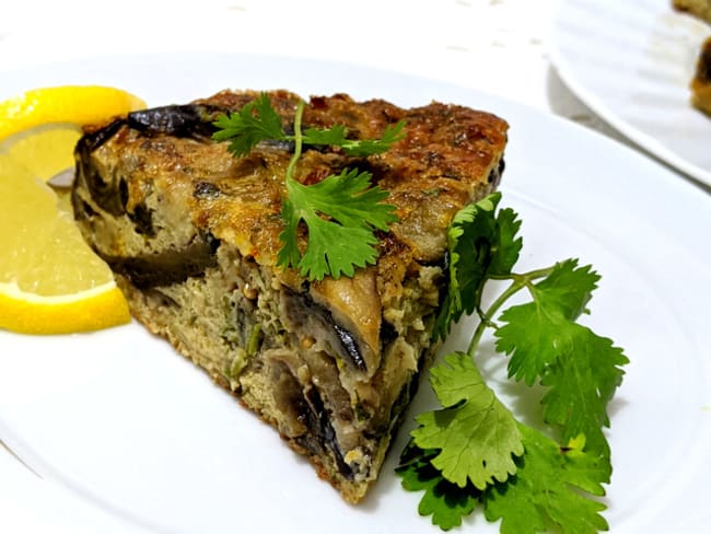 Aubergines Kuku ou frittata perse d'après Yotam Ottolenghi