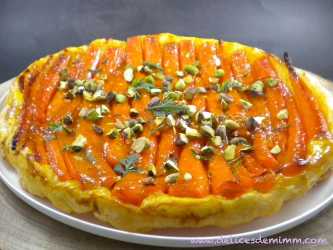 Tarte tatin aux carottes et au caramel d’orange